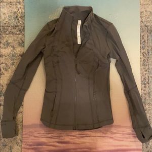 lululemon athletica, army green zip up jacket